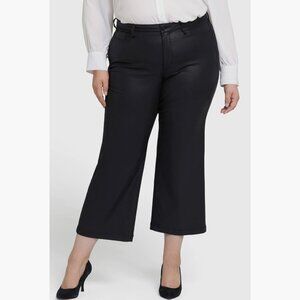 NWT NYDJ Teresa Coated Ankle Wide Leg Jeans (Black Coated)  14W, BLACK COATED